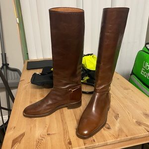 Gucci Vintage Brown Leather Horsebit Riding Boots